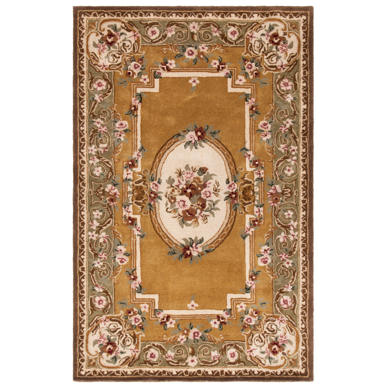 SAFAVIEH Classic CL280A Handmade Light Gold / Green Rug
