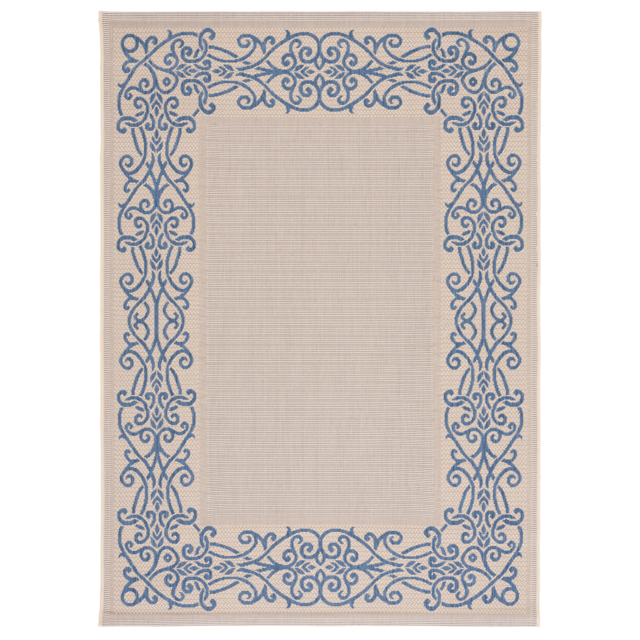SAFAVIEH Outdoor CY1588-3101 Courtyard Natural / Blue Rug