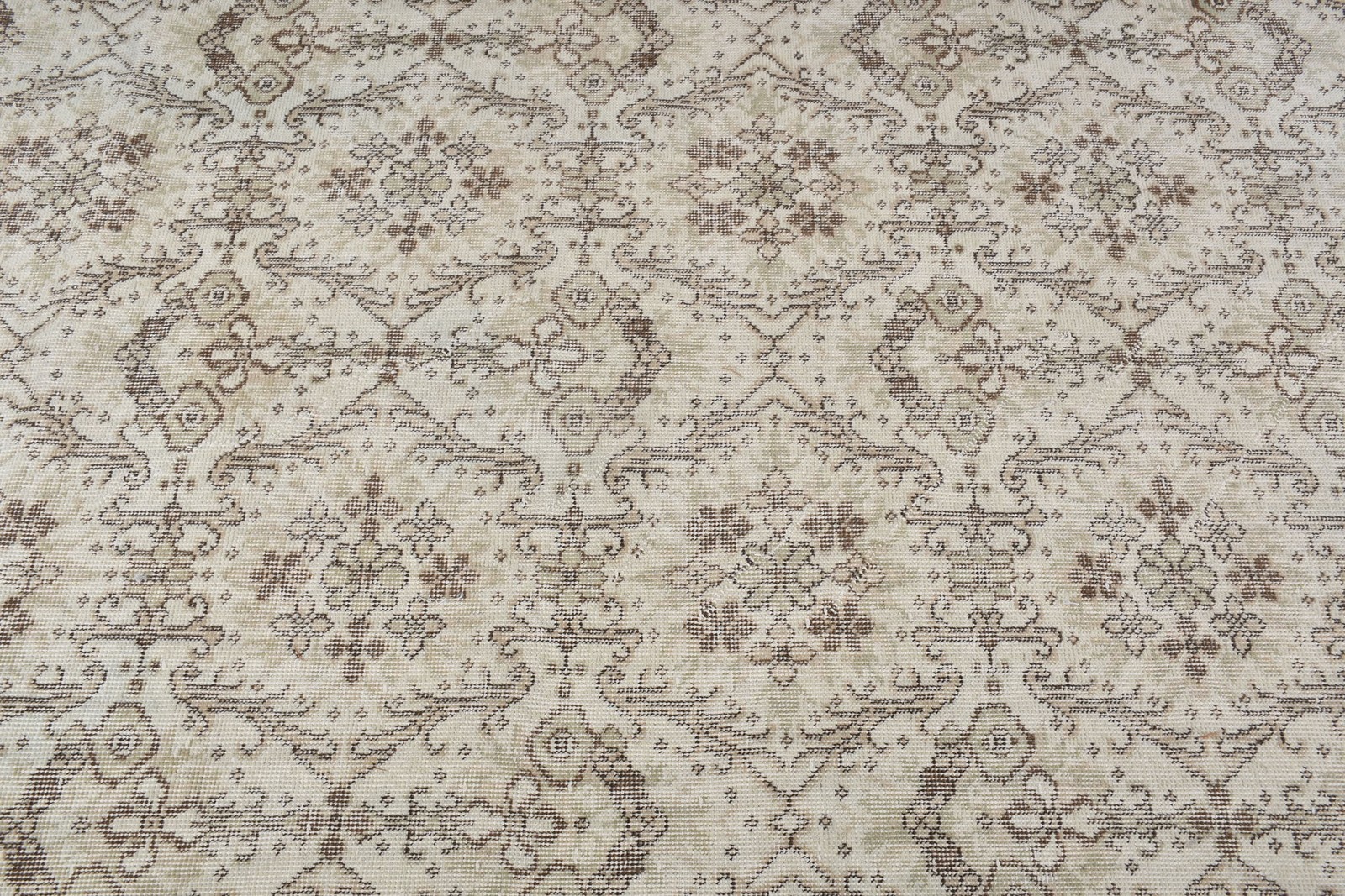 Turkish Area Rug 3,9×7,1 ft (119×217 cm), Vintage Brown Solid Wool Rug
