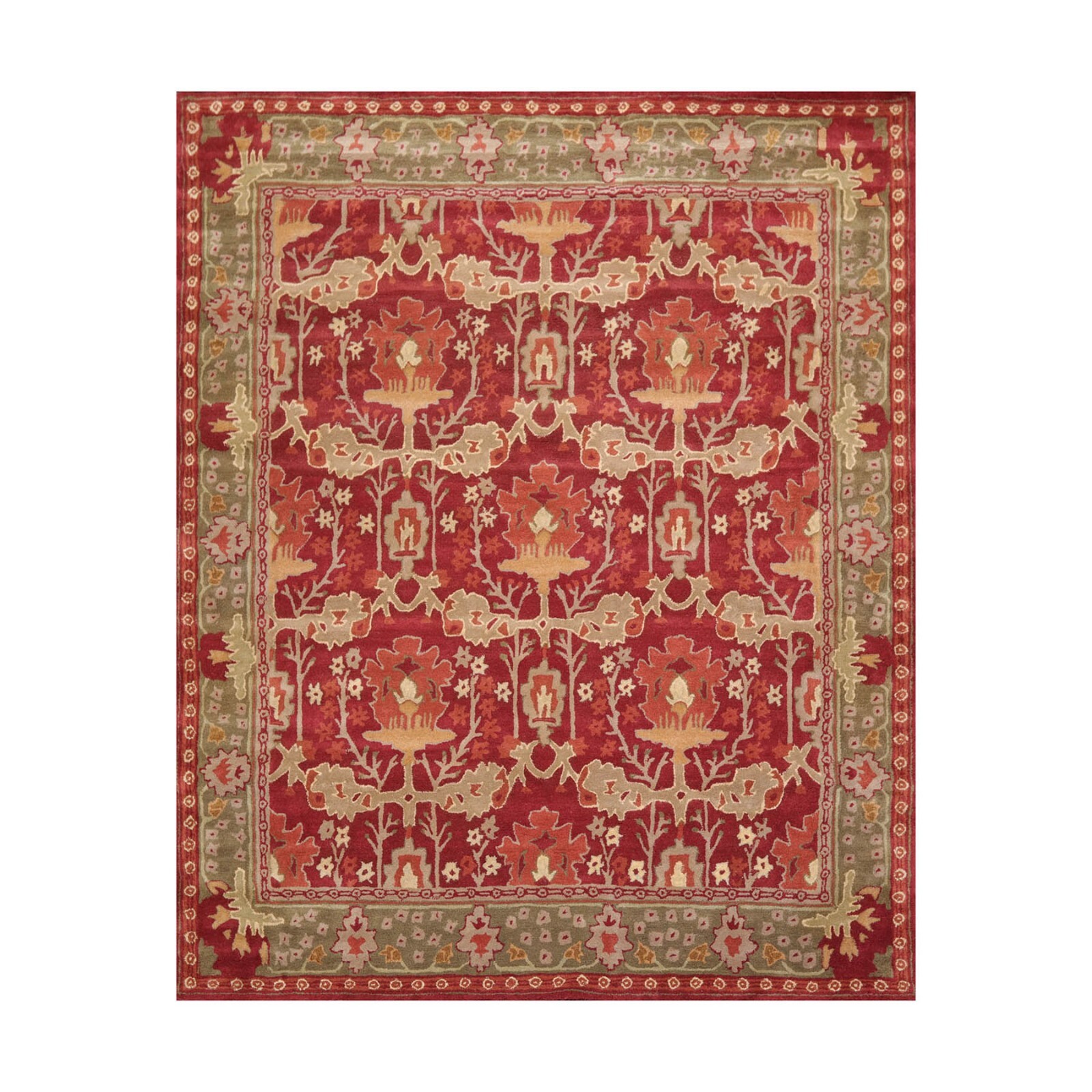 Multi Sizes Multi Color Handmade William Morris 100% Wool Arts & Craft Area Rug