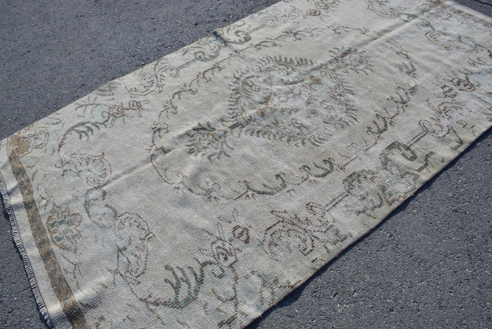 Vintage Large Rug, 4,8×8,6 ft Turkish Rug, Gray Oriental Wool Rug