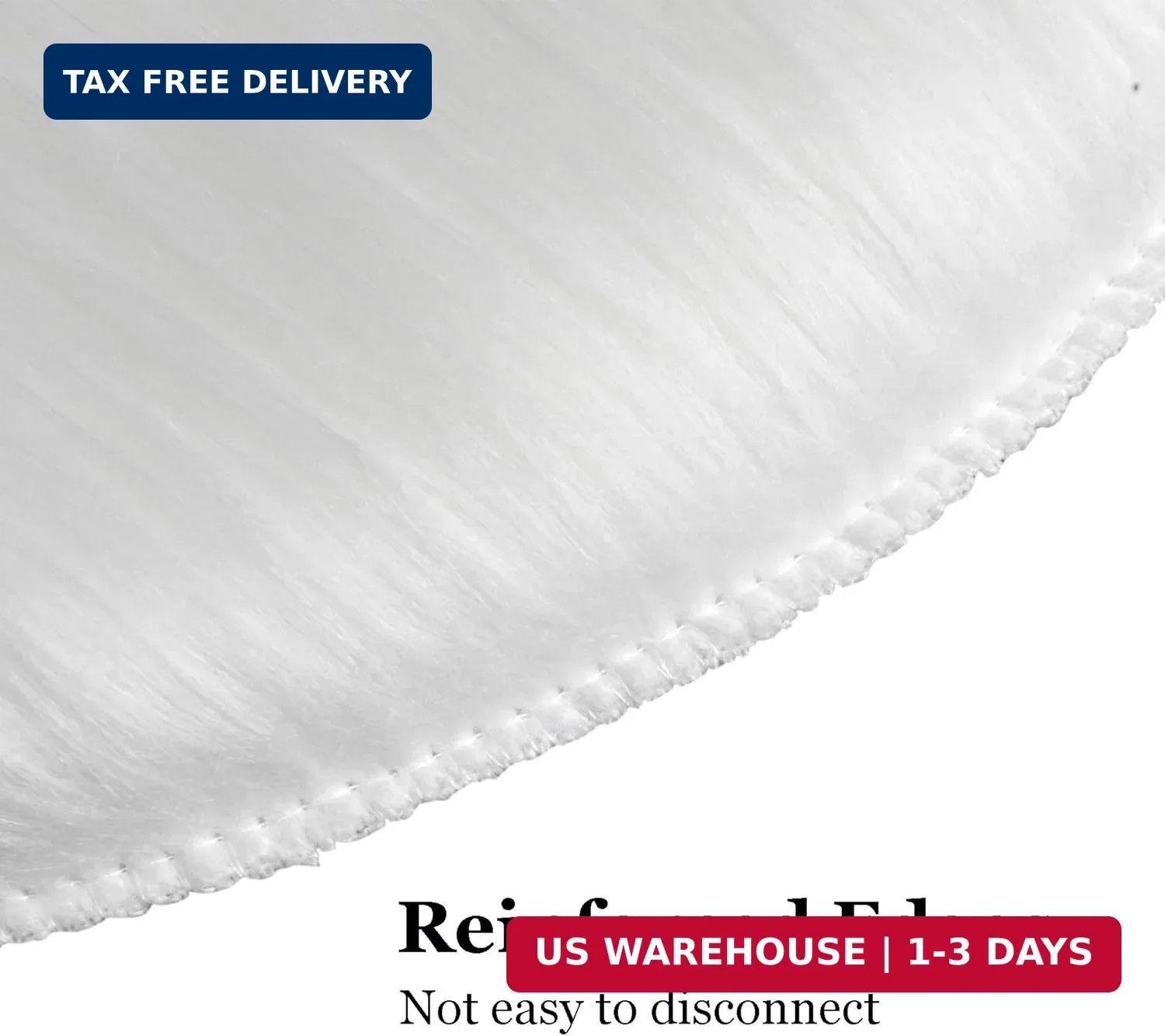 IVON 15.5 Inches White Round Faux Fur Rug, Fluffy Rug Cushion for Chair, Backgro