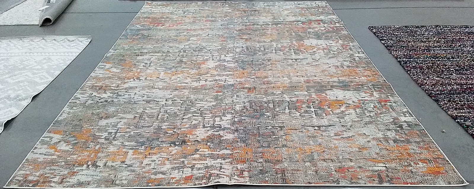 GREY / ORANGE 10′-0″ x 14′-0″ Back Stain Rug Reduced Price 1172803879 MAD460F-10