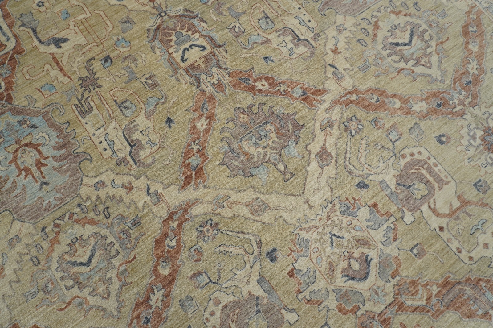 8×10 ft Tan Beige Vintage Afghan Hand Knotted Wool Oriental Rug