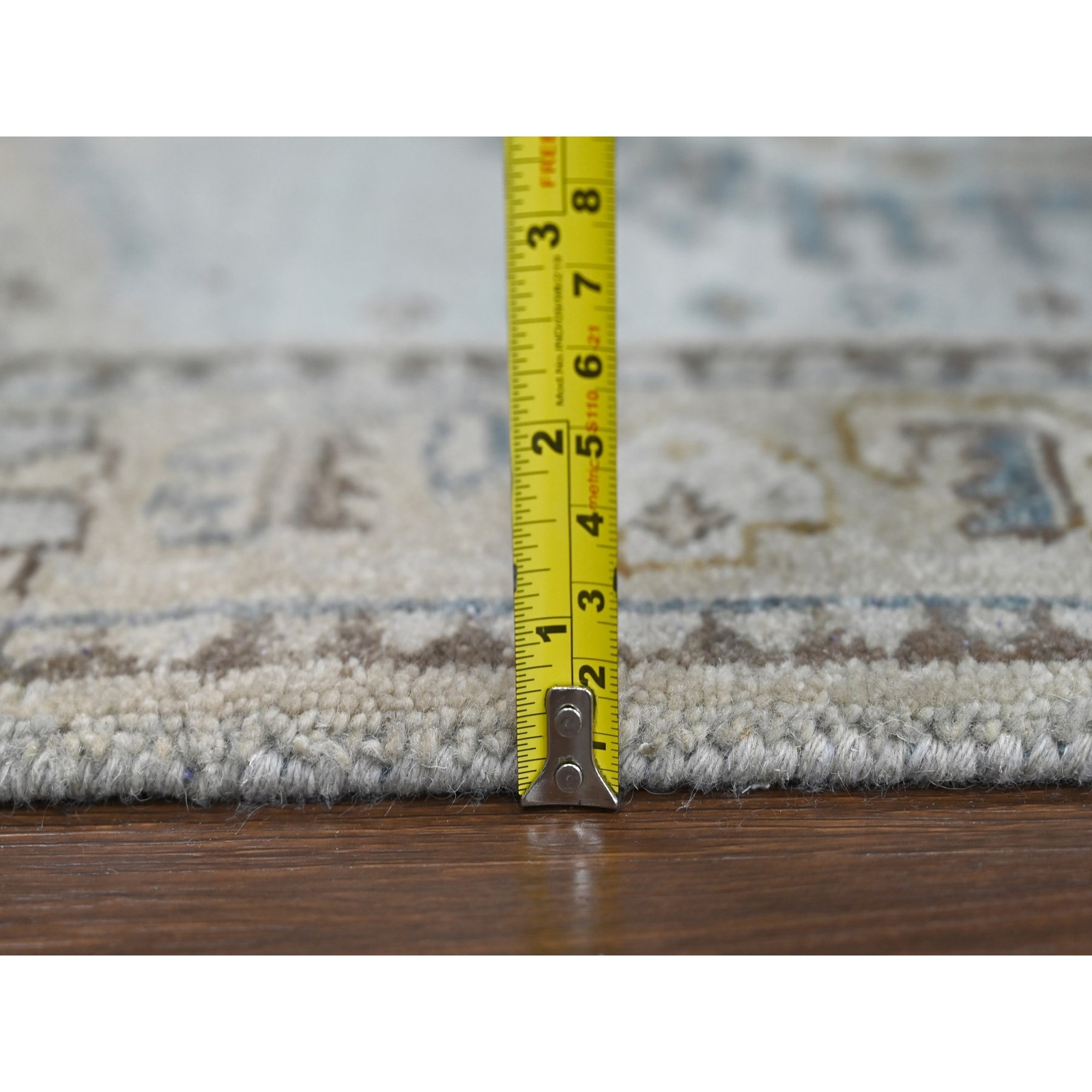 2’7″x19’10” Gray Hand Knotted Pure Wool Zoroastrian Village XL Runner Rug R84923