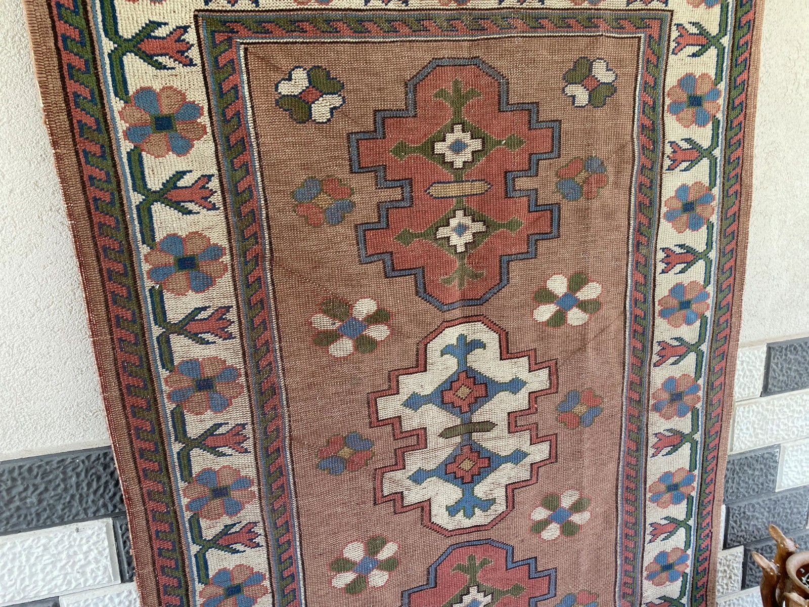 Turkish Kurdish Vintage Rug | 4.3 x 6.5 ft | Handwoven Anatolian Tribal Geometri