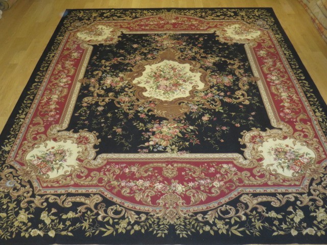Fine French Aubusson Design Hand woven Needlepoint Rug 9.00-12.00