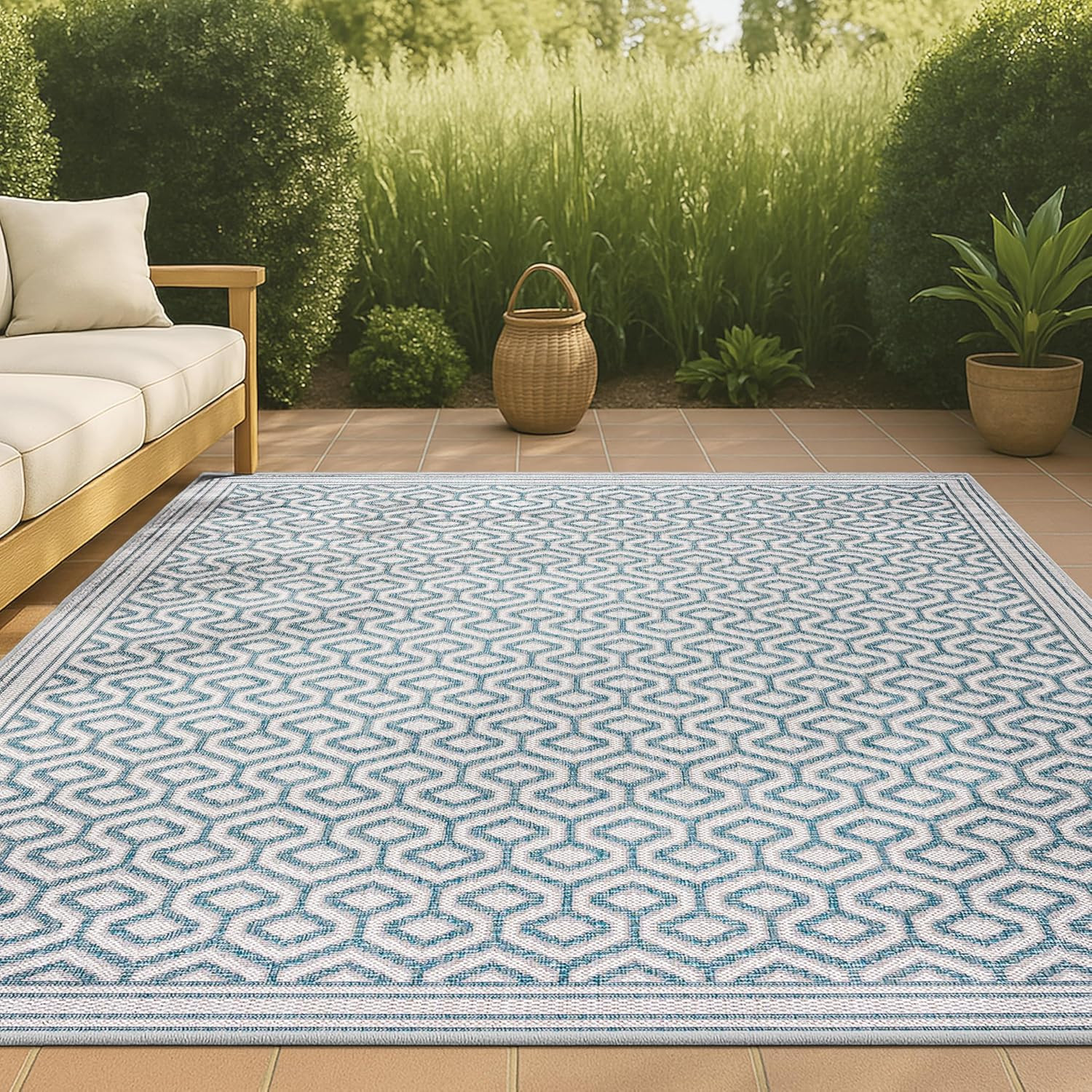 SMB111A-3 Marvao Diamond Trellis Indoor Outdoor Area-Rug Bohemian Coastal Easy-C