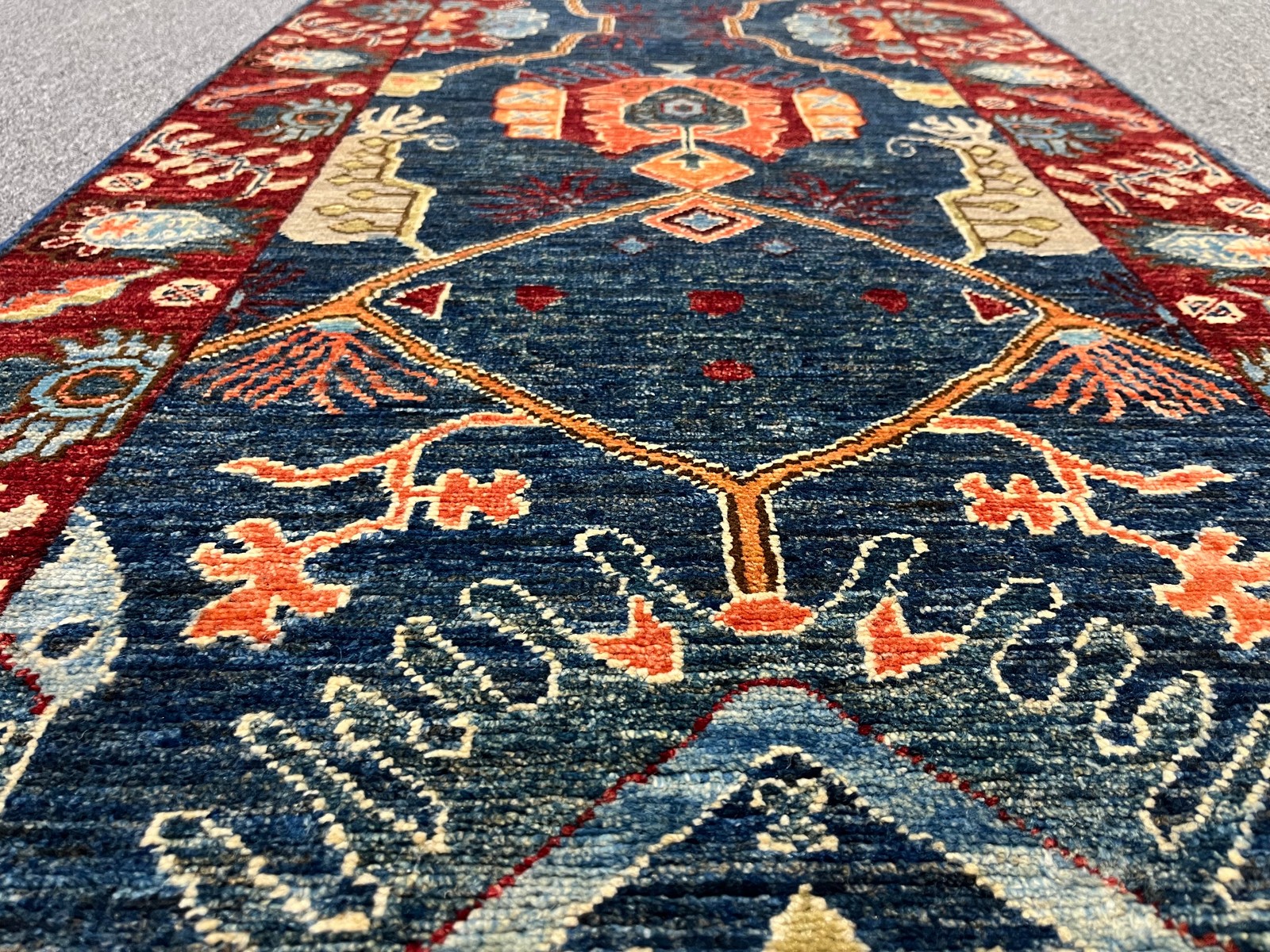 2′ 5″X18 Afghan Bijar Handmade Wool Runner Rug # 14197