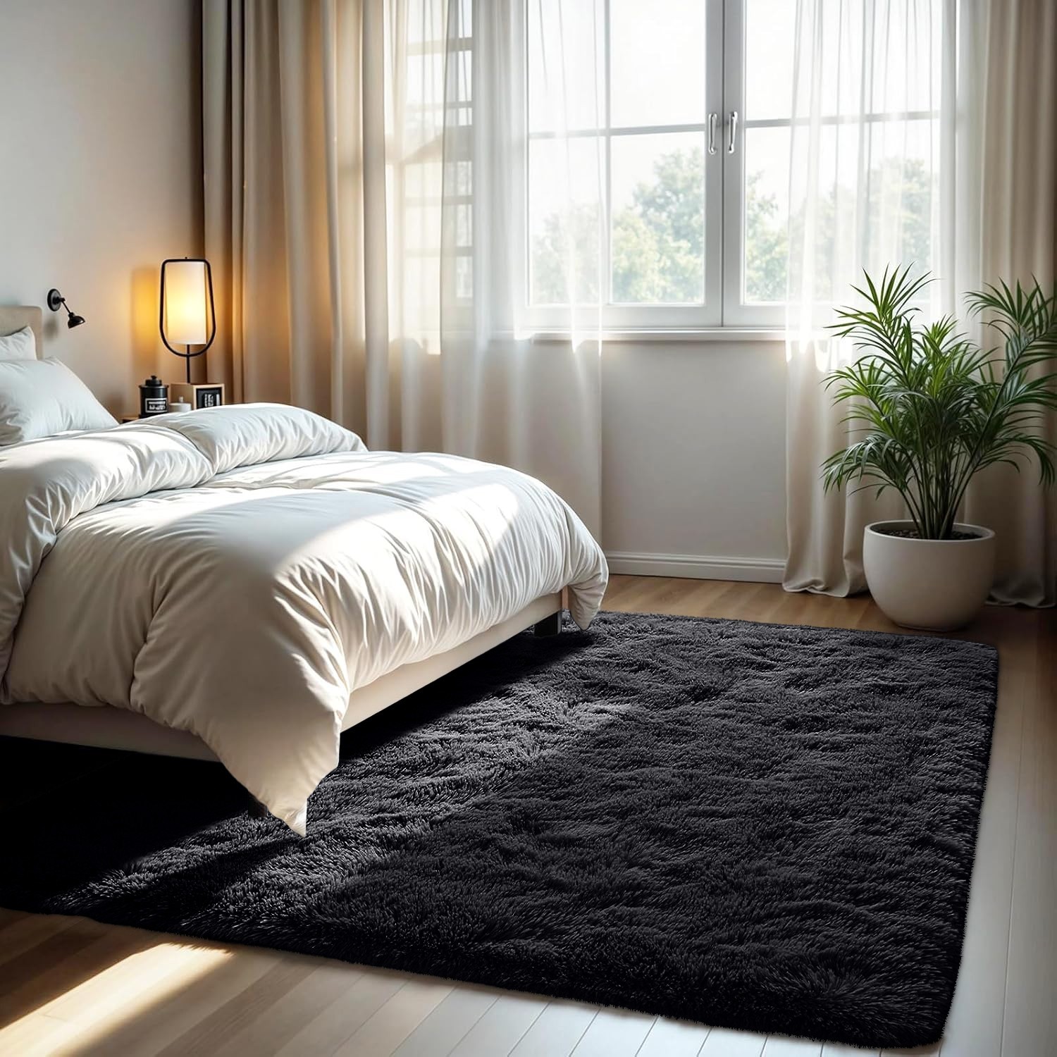 Luxury Soft Shaggy Area Rug Thick Plush Anti-Slip Carpet for Living Room Bedroom