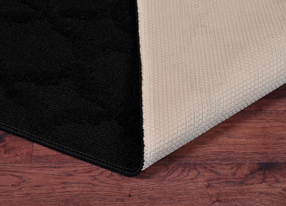 Sparta 6×9 Non-Slip Black Area Rug – Stylish & Durable for High-Traffic Areas
