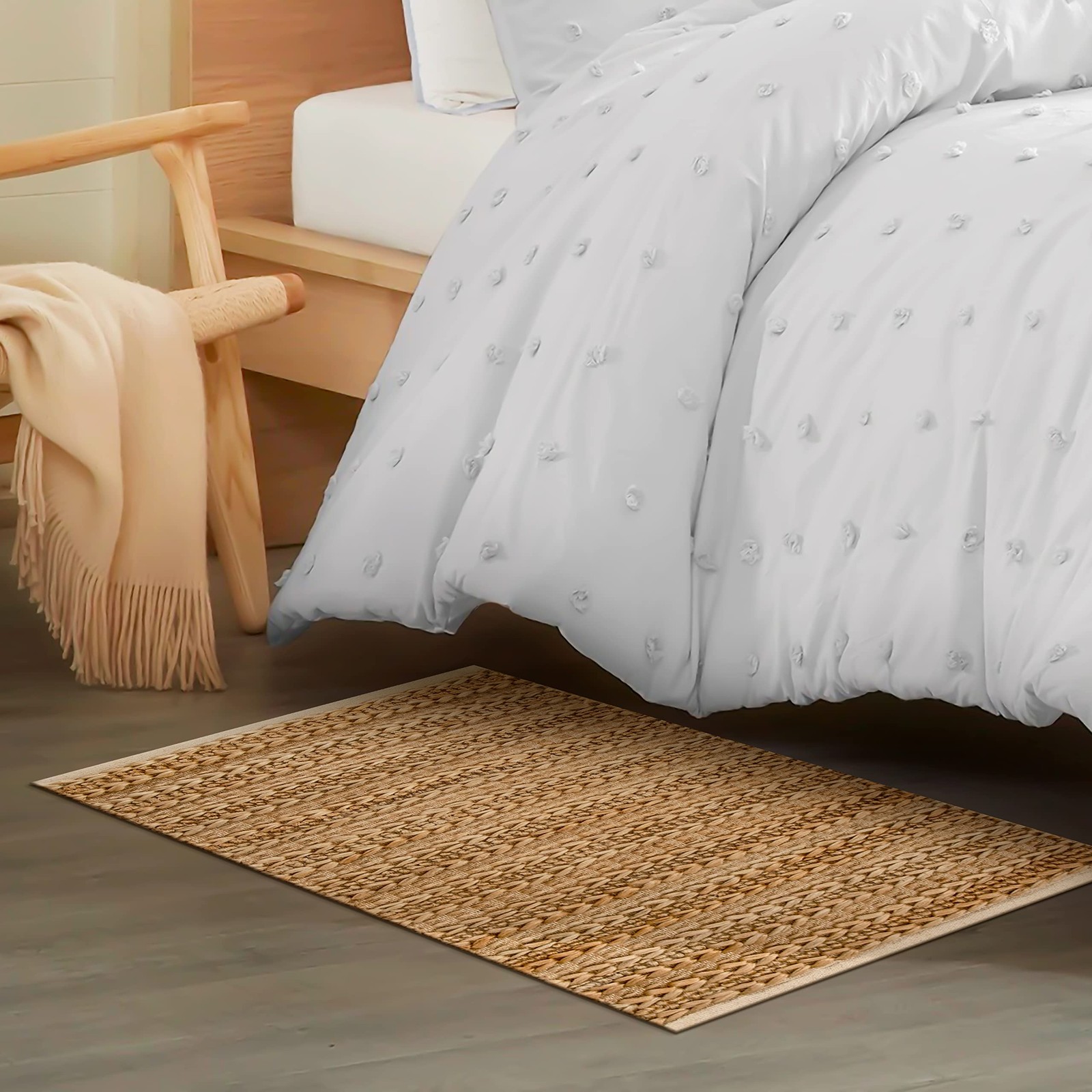 Jute Patsan Hand Woven Area Rug 2×3 Feet — Natural Twisted Stripe Design | So…