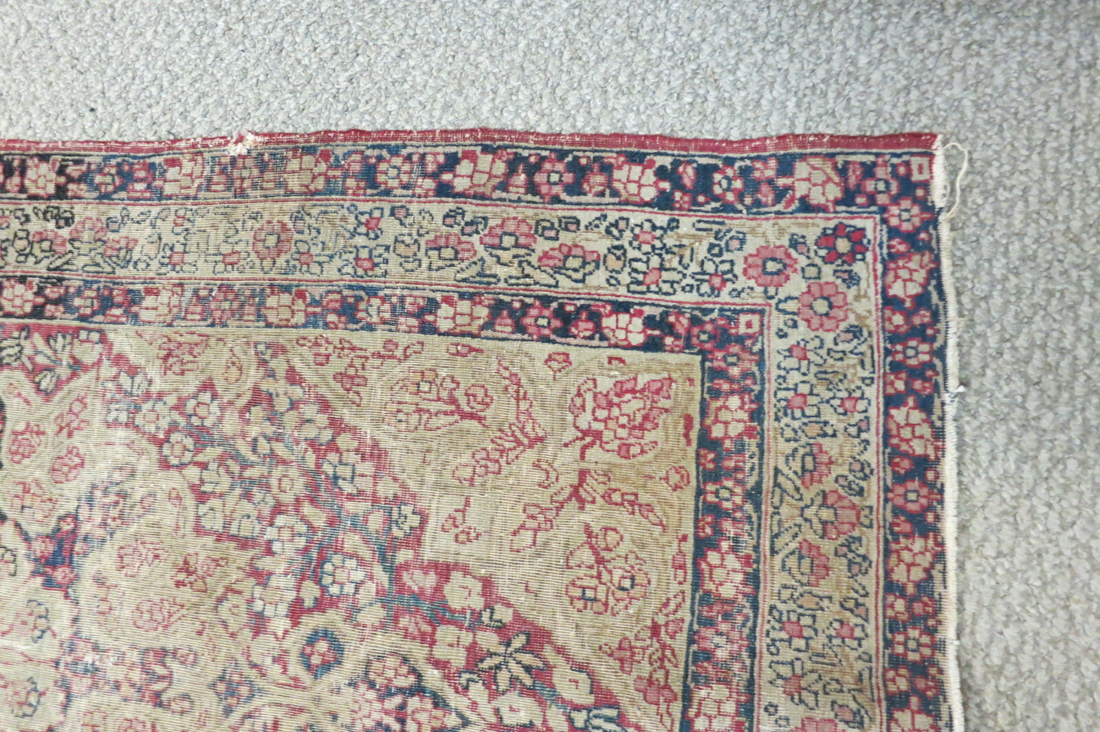 Handmade Faded Red Black Beige Shabby Chic Kilim Rug 3×5 Turkish Vintage Rug