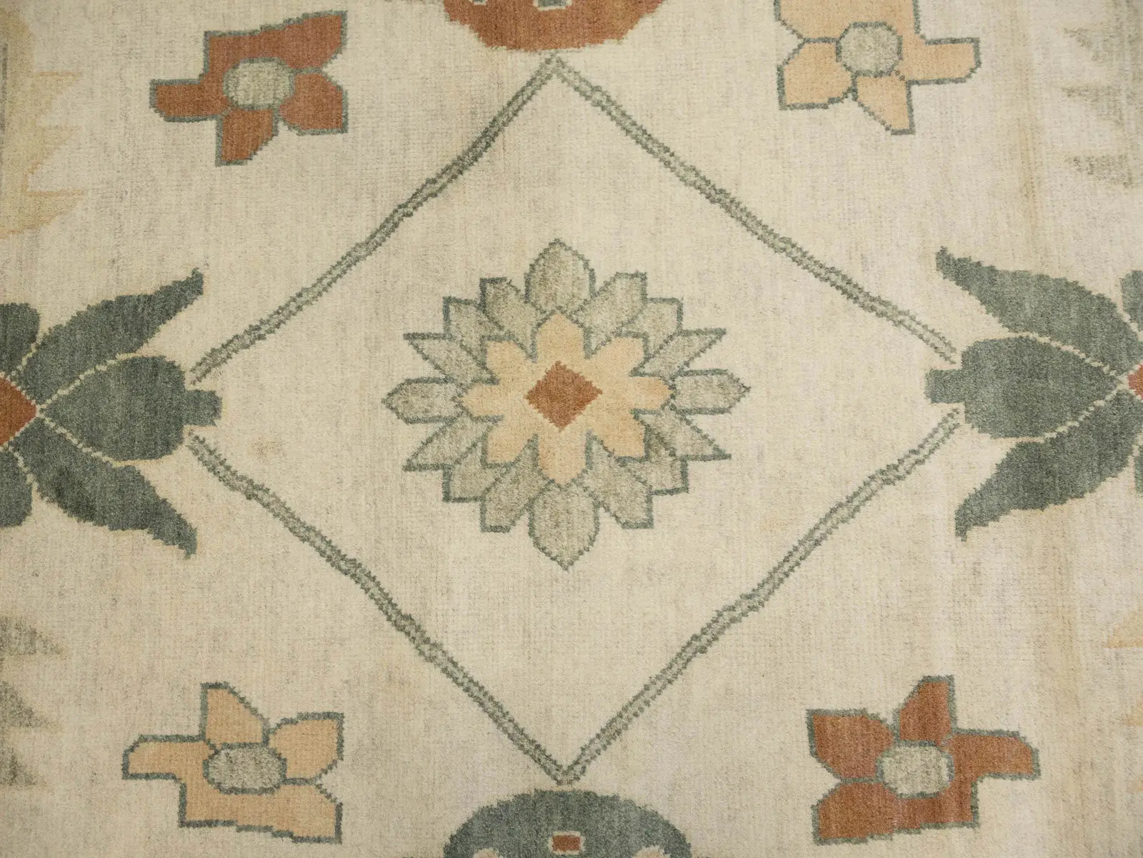 13×21 ft Hand-Knotted Floral Rare Oushak Design Oriental Rug Extra Large Carpet