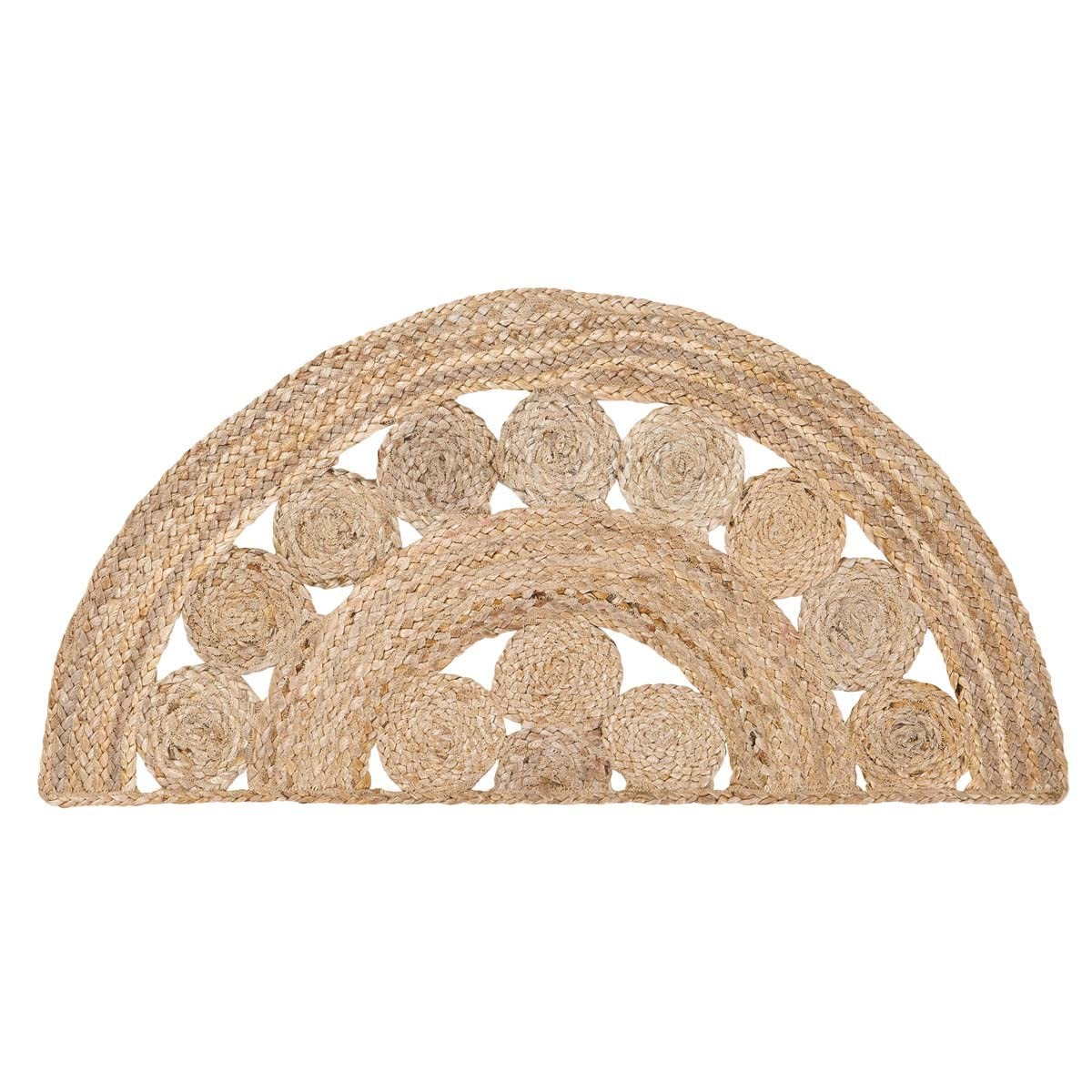 Celeste Tan Half Circle Jute Rug Boho Farmhouse Decor Entry Doormat Handwoven…