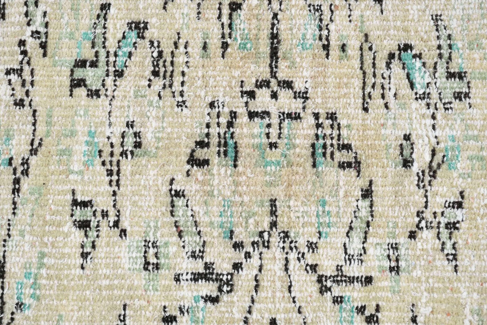 Vintage Rug, 3,4×7,2 ft Area Rug, Green Polka dot Wool Turkish Rug