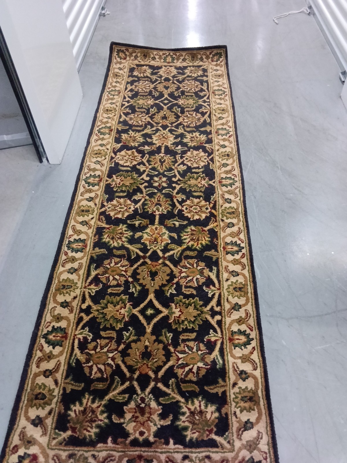Kenneth Mink Elegance Collection Runner Rug Dark Floral Design