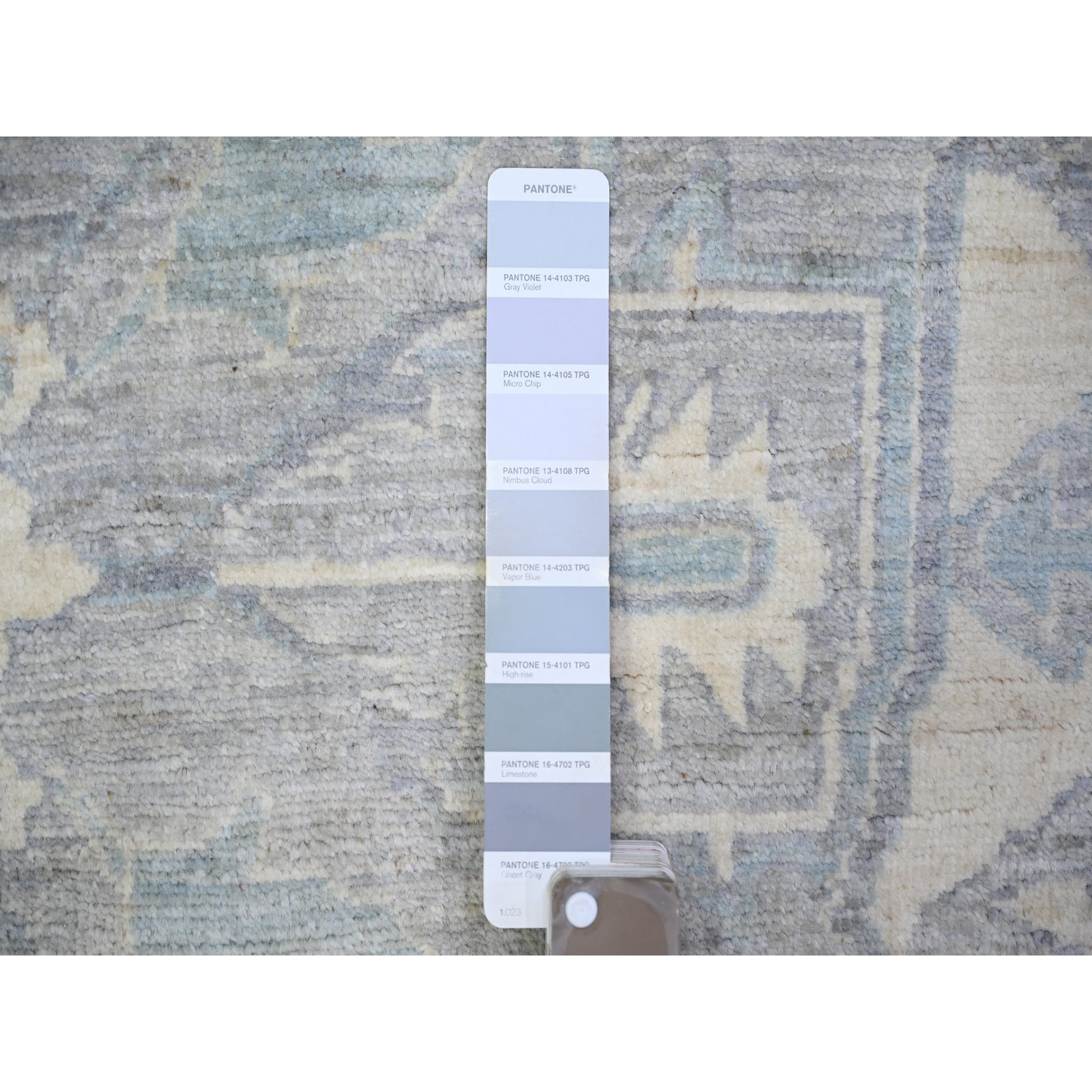 9’9″x13’5″ Cadet Gray Extra Soft Wool Hand Knotted Finer Peshawar Rug R73128