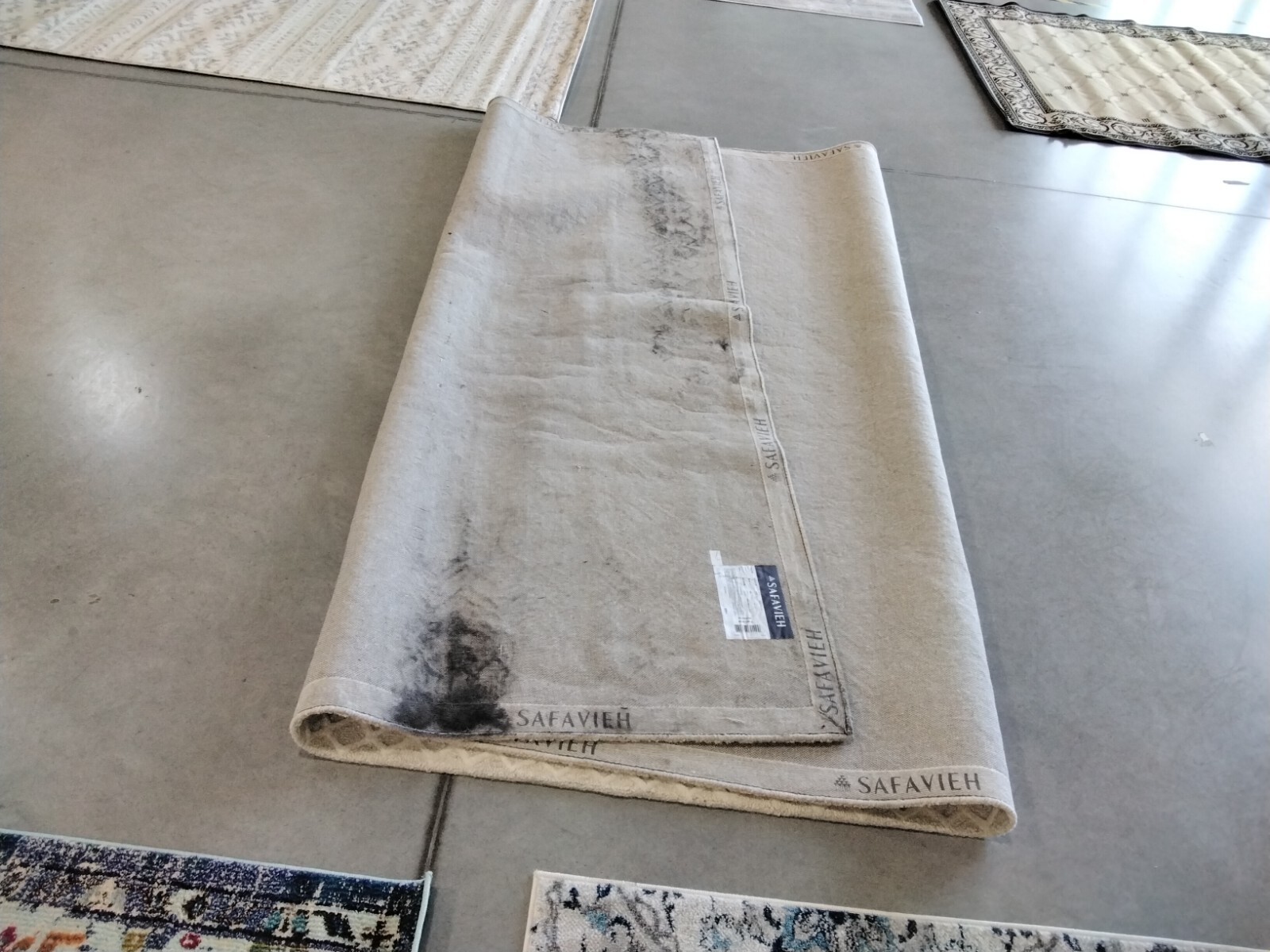 GREY / IVORY 8′ X 10′ Back Stain Rug, Reduced Price 1172742811 BLM114F-8