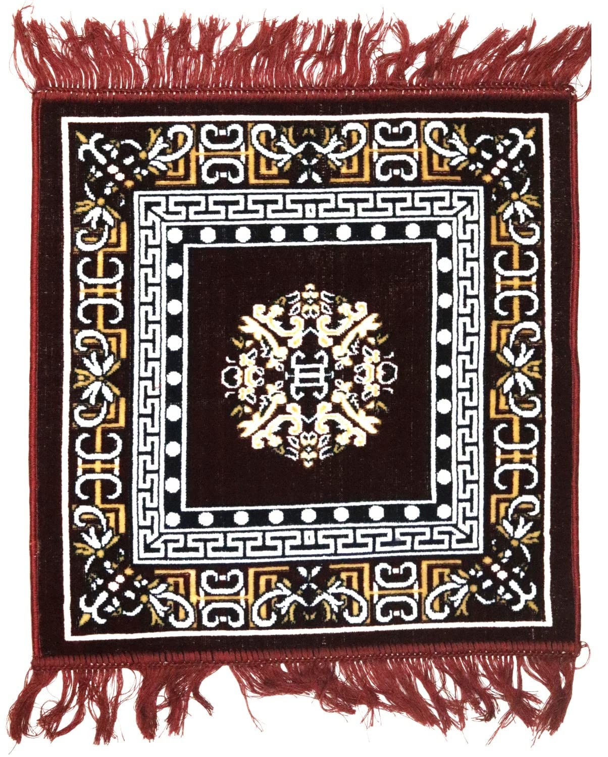 Puja Aasan 19 X 19 Inches Velvet Woolen Meditation Cloth Rug – Ideal for Pooja
