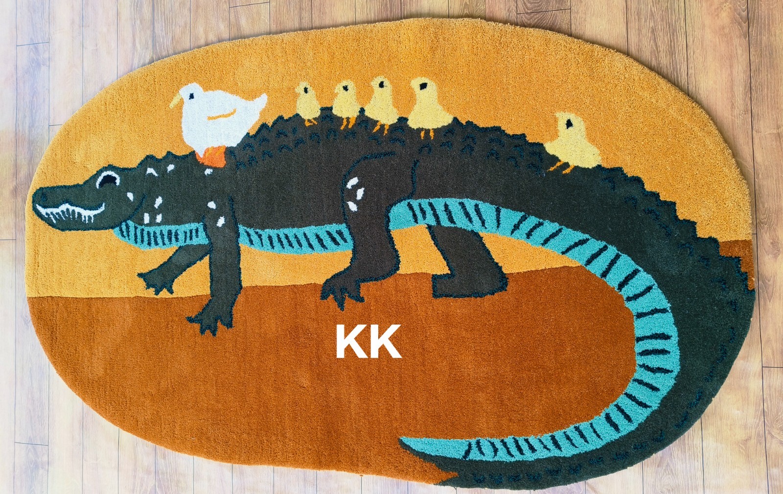 Crocodile Rugs Handmade 100% Woolen Hand Tufted For Home Decoration