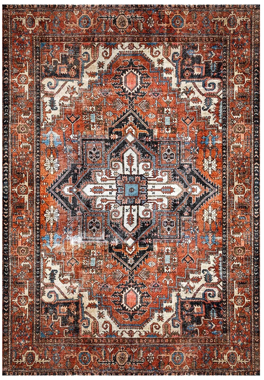 Kilimway Light Red Area Rug, Vintage Style Turkish Carpet, Ethnic, Geometric Rug