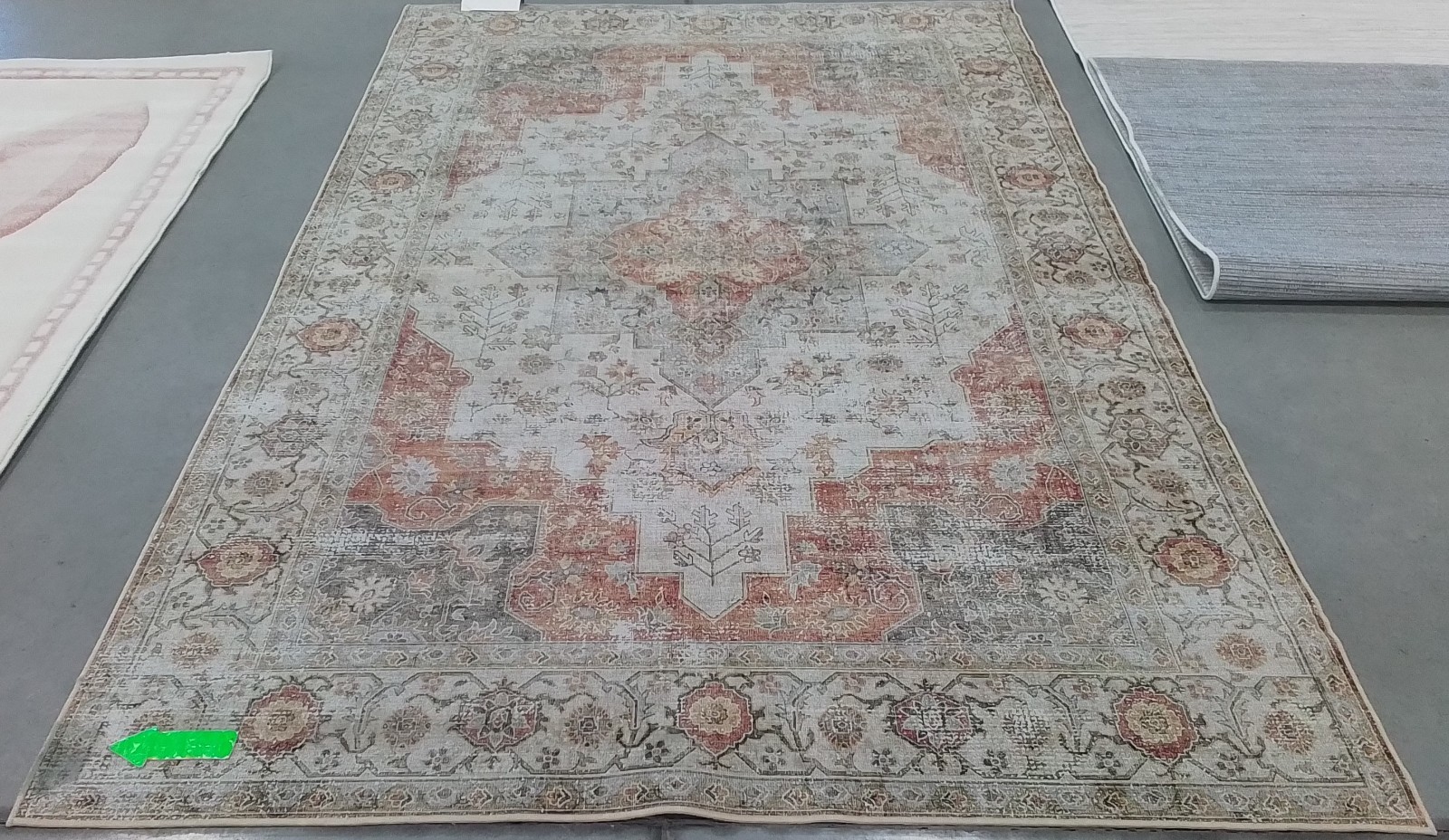 LIGHT GREY / RUST 6′-0″ x 9′-0″ Stained Rug, Reduced Price 1172776478 TSN105F-6