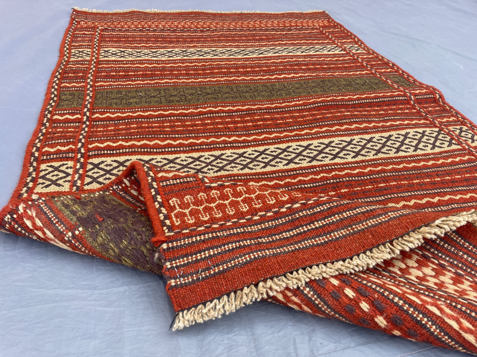 2’8 x 4’5 Ft Handmade Afghan Kilim Rug – Vintage Tribal Flatweave Rustic Carpet