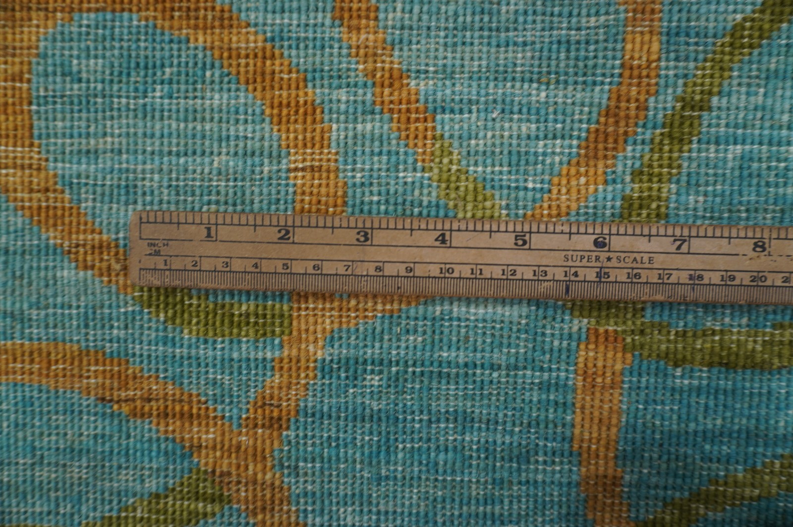 7×10 ft Turquoise Blue Floral Afghan Hand Knotted Wool Area Rug