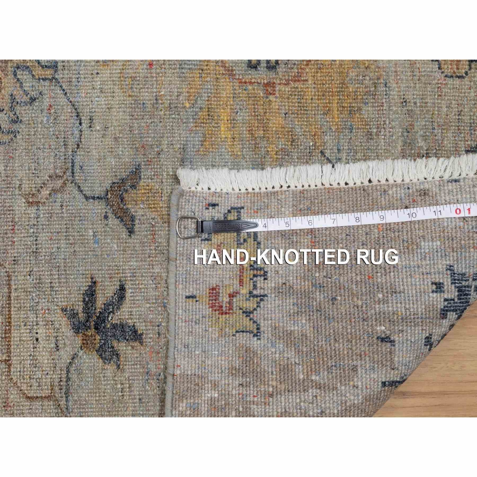 2’1″x3′ Gray Broken Pattern Oushak Design 100% Wool Hand Knotted Mat Rug R91455