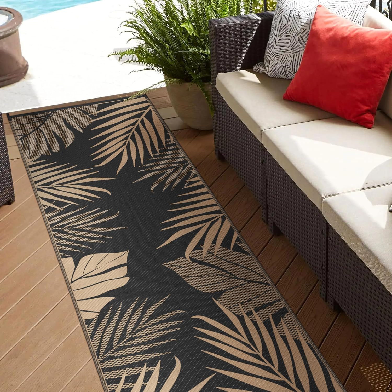 Outdoor Rug 2.5′ X 8′ Waterproof for Patios Clearance, Reversible Outdoor Plasti