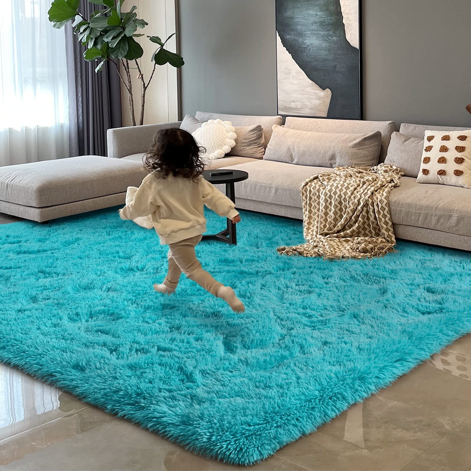 HOMORE Luxury Fluffy Area Rug Modern Shag Rugs for Bedroom Living Room, Super So