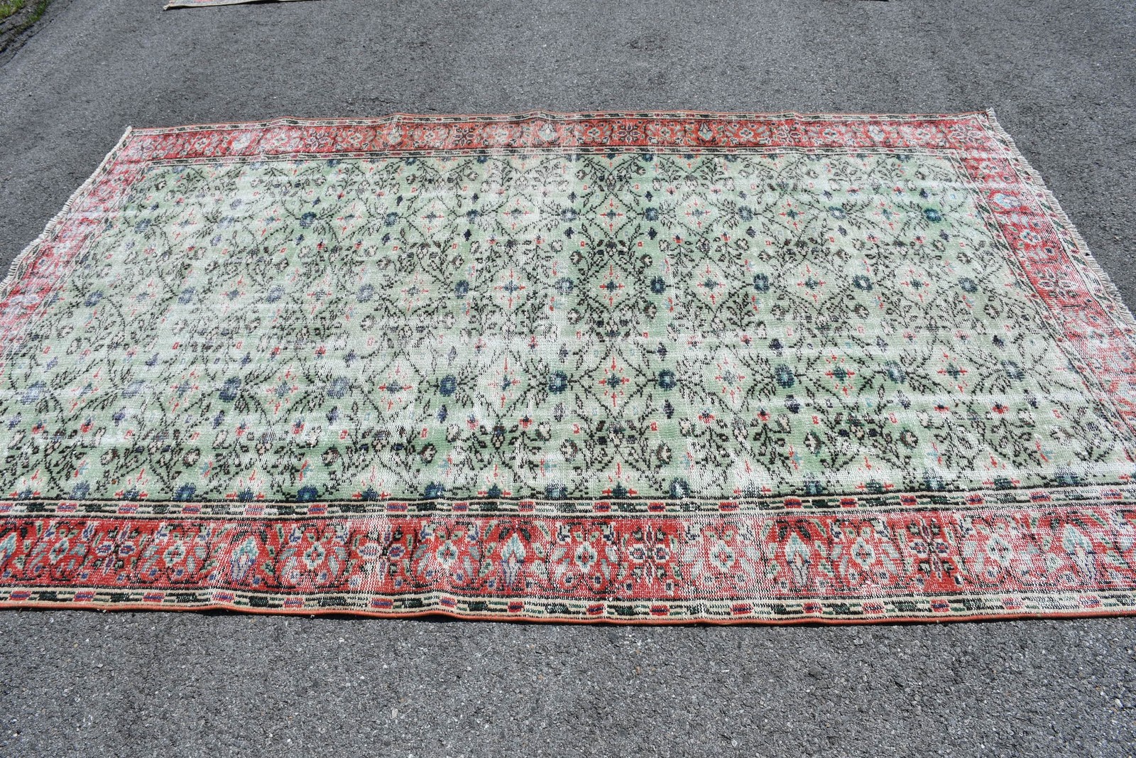 5,7×9,1 ft Turkish Vintage Rug, Large Rug, Red Oriental Rug