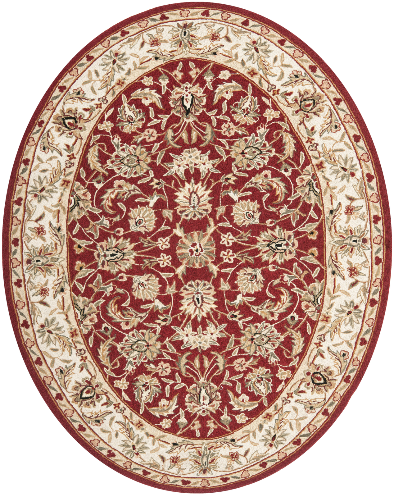 Safavieh Chelsea BURGUNDY / IVORY 7′-6″ X 9′-6″ Oval Area Rug – HK78B-8OV