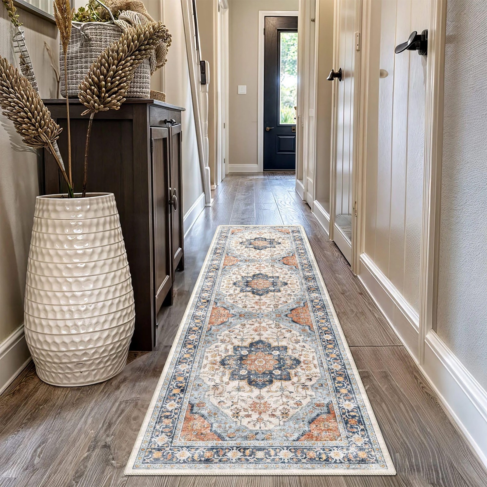 vivorug Boho Runner Rug 2×10 Machine Washable Rug with NonSlip Backing, Ideal…