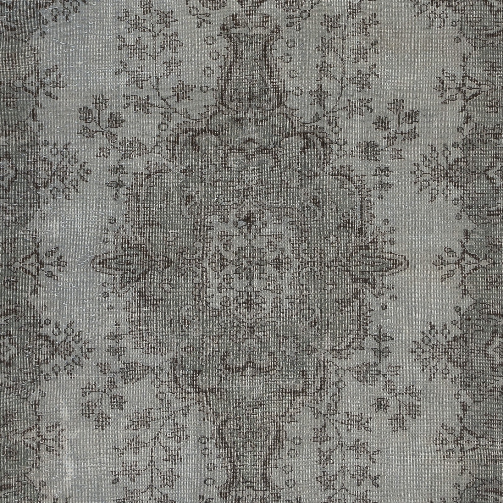 5.6×9.3 Ft Gray Overdyed Vintage Rug for Modern Interiors. Handknotted in Turkey