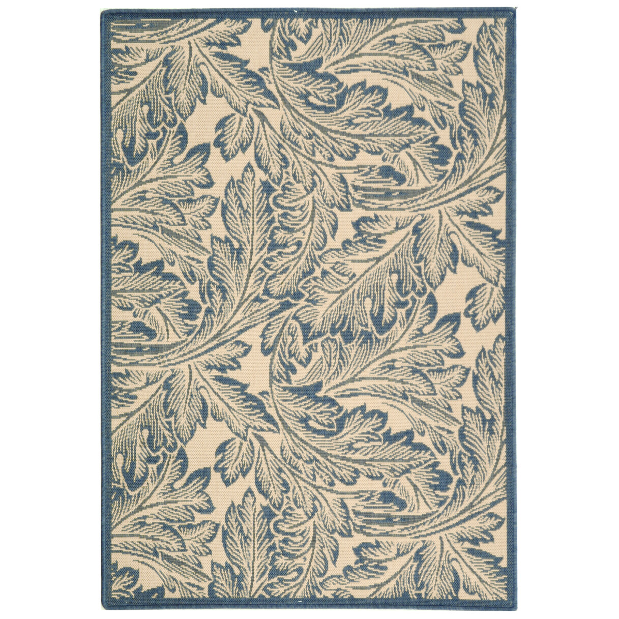 SAFAVIEH Outdoor CY2996-3101 Courtyard Natural / Blue Rug
