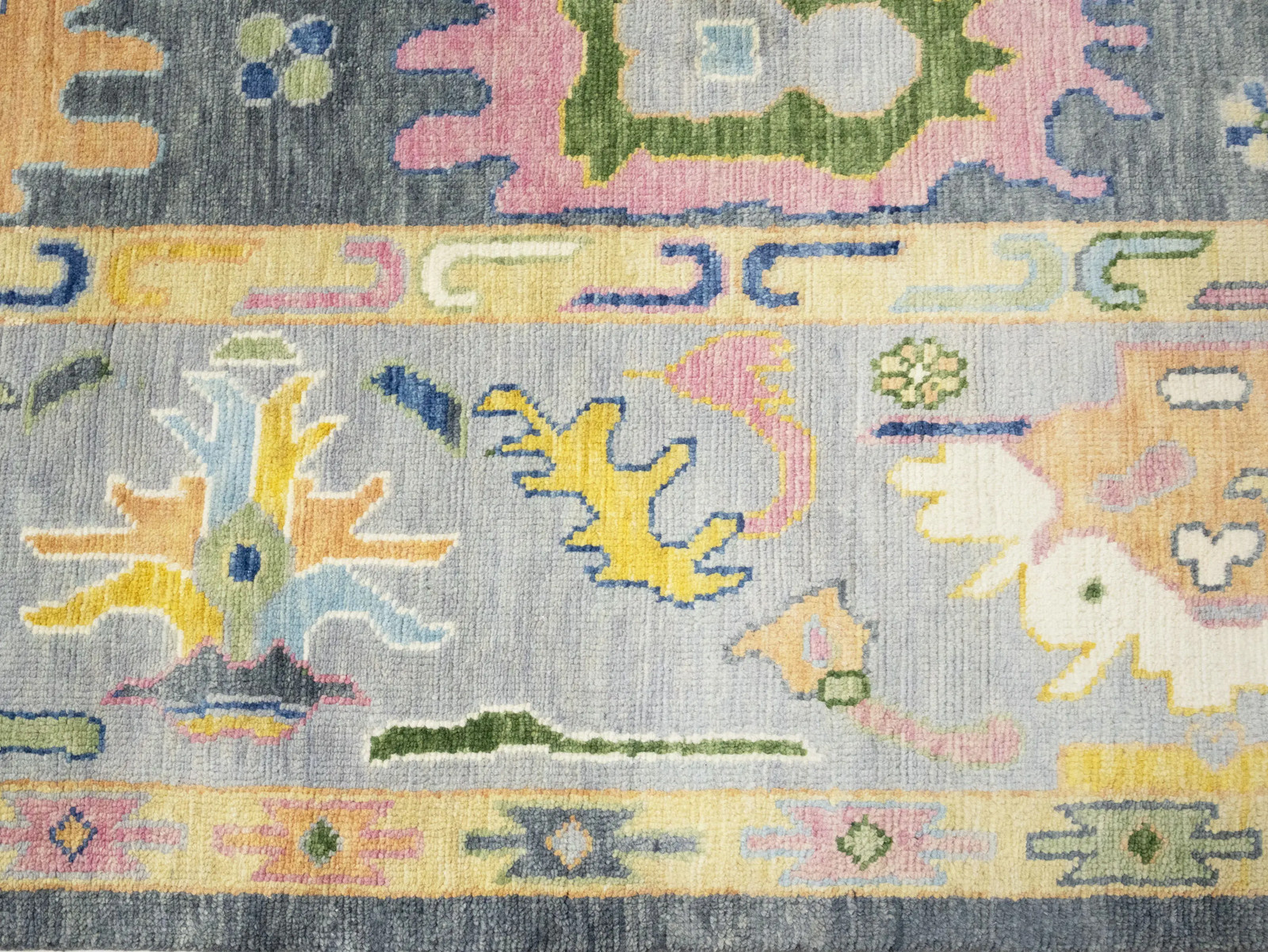 Hand-Knotted Floral Oushak Chobi Oriental Rug Colorfast Decor Carpet 10×14 ft