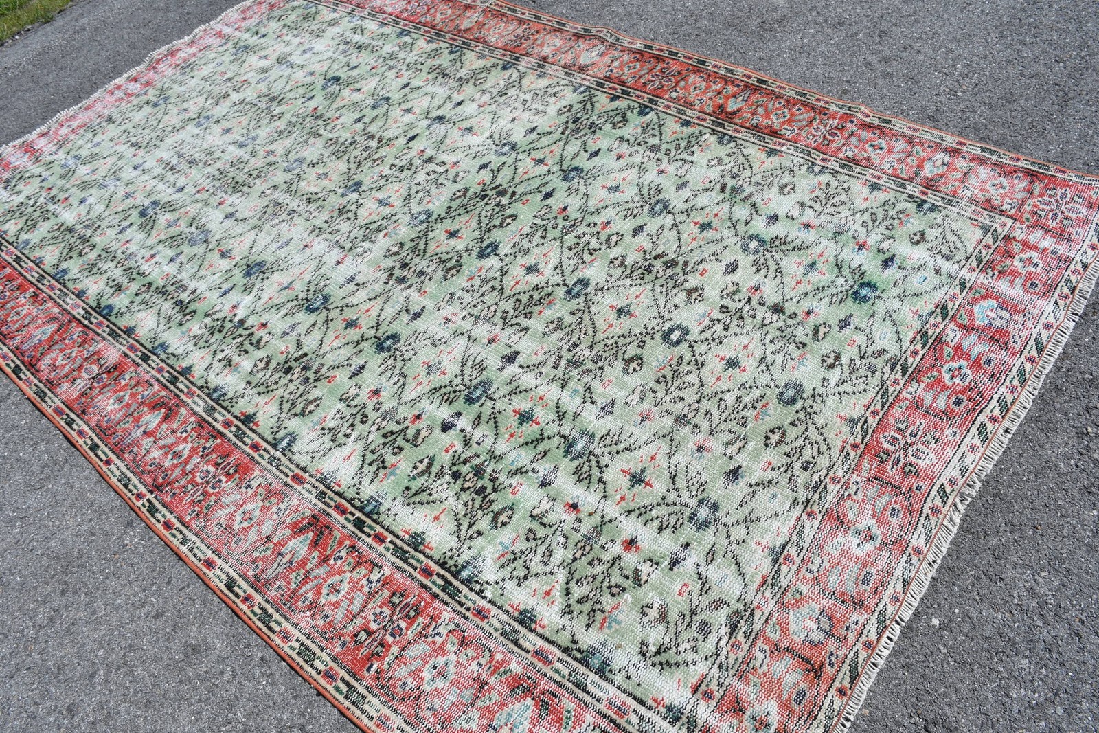 5,7×9,1 ft Turkish Vintage Rug, Large Rug, Red Oriental Rug