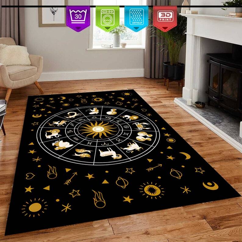 Zodiac, Tarot, Horoscope Amazing Rug, Living Room Rug, Home Decore, Gift For Him