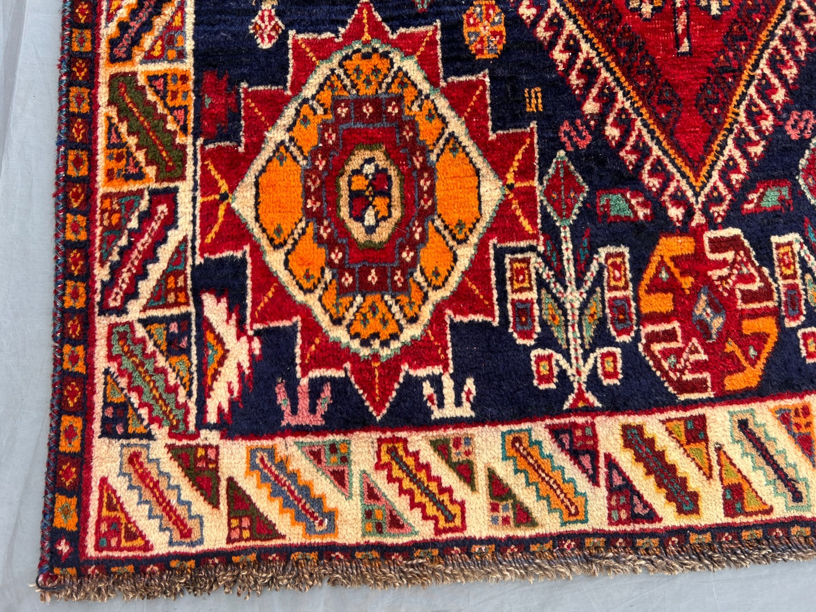 3’4″x6’4″ Ft Vintage Afghan Baluchi Hand Knotted Wool Geometric Area Rug