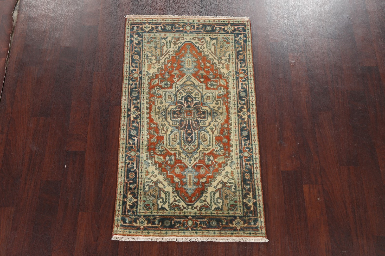 Traditional Style Oriental Accent Rug 3×5 Hand-knotted Wool Geometric Pattern