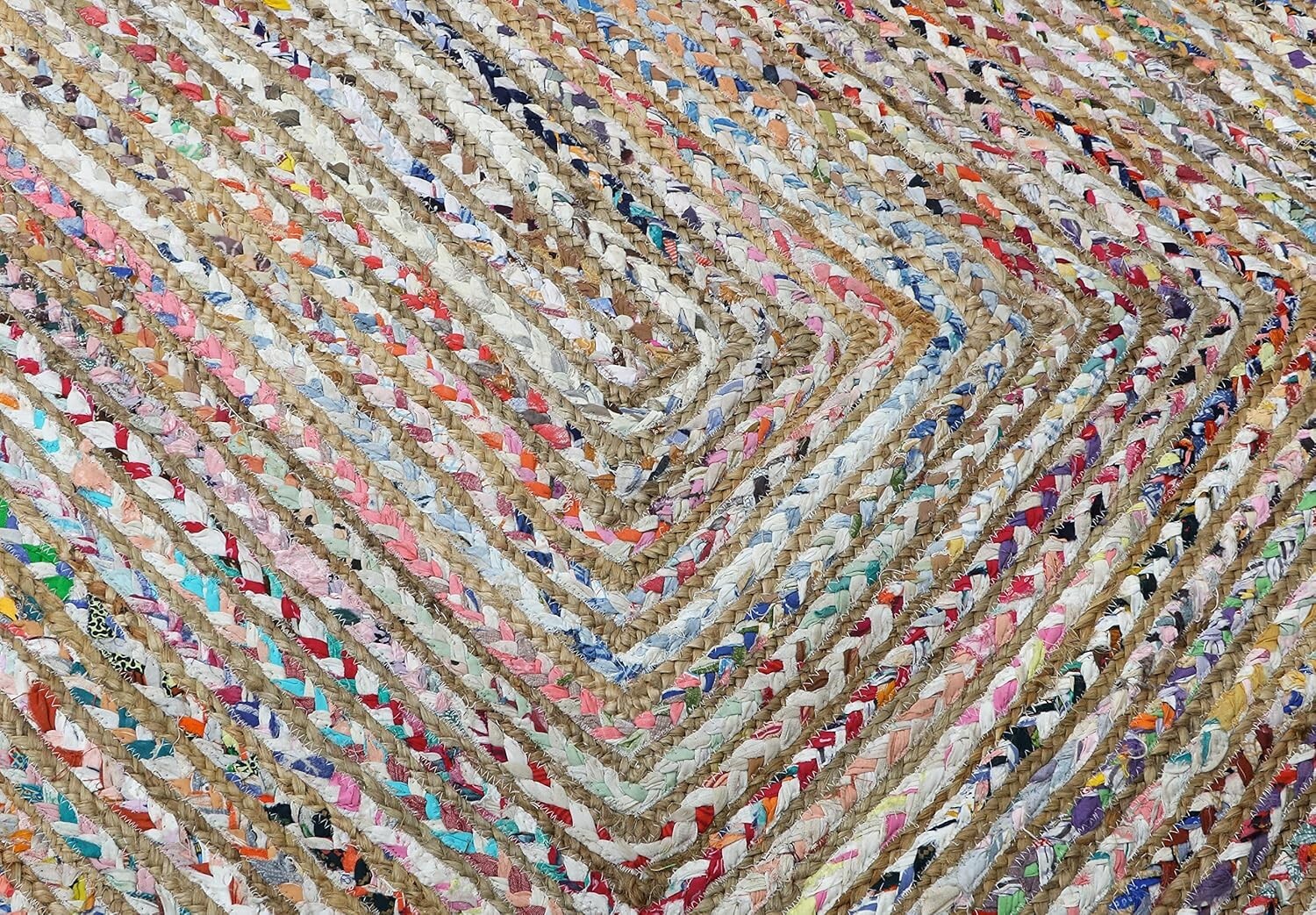 Jute Chindi Cotton Area Rug Handcrafted Traditional Rugs Braided Carpet