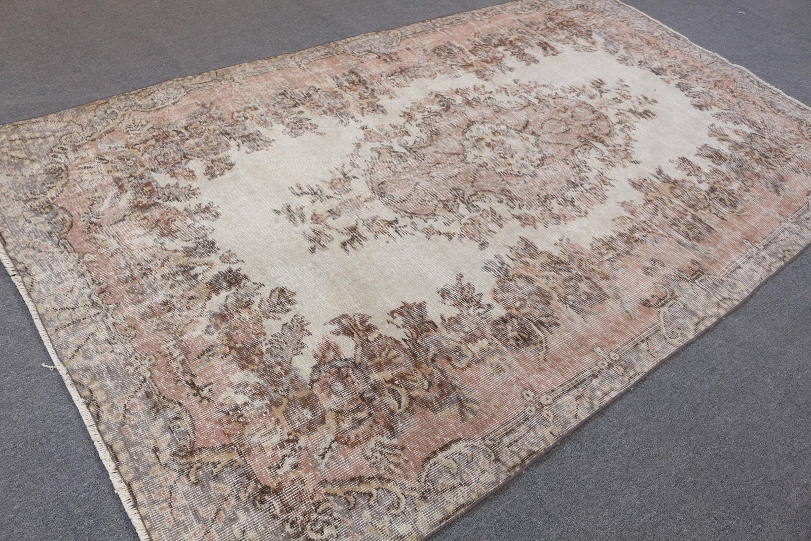 5,8×9,6 ft Vintage Rug, Rug, Brown Solid Rug Wool