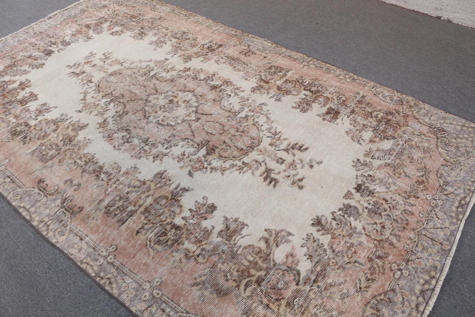 5,8×9,6 ft Vintage Rug, Rug, Brown Solid Rug Wool