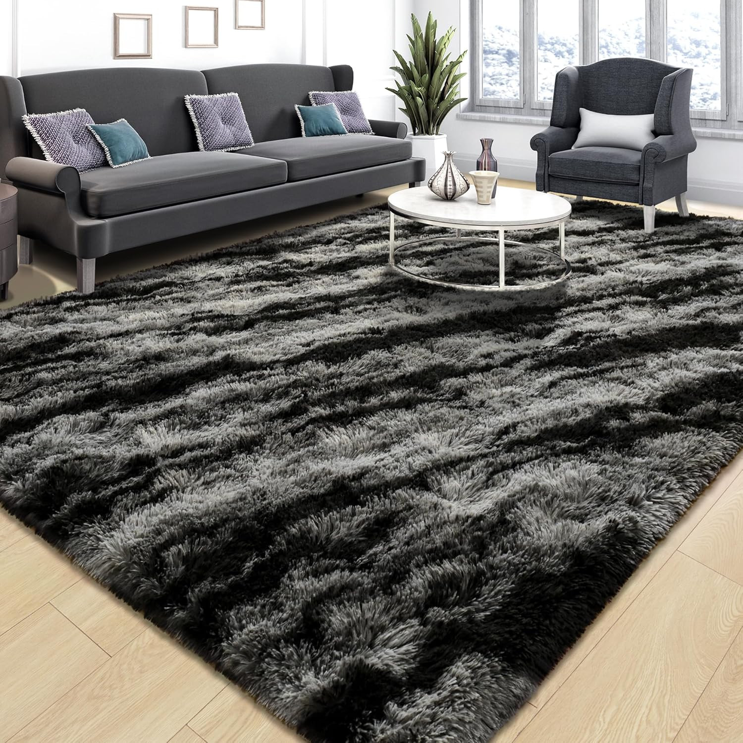 Tepook Soft Fluffy Rugs for Bedroom, 4×6 Area Rug for Living Room, Modern Shaggy