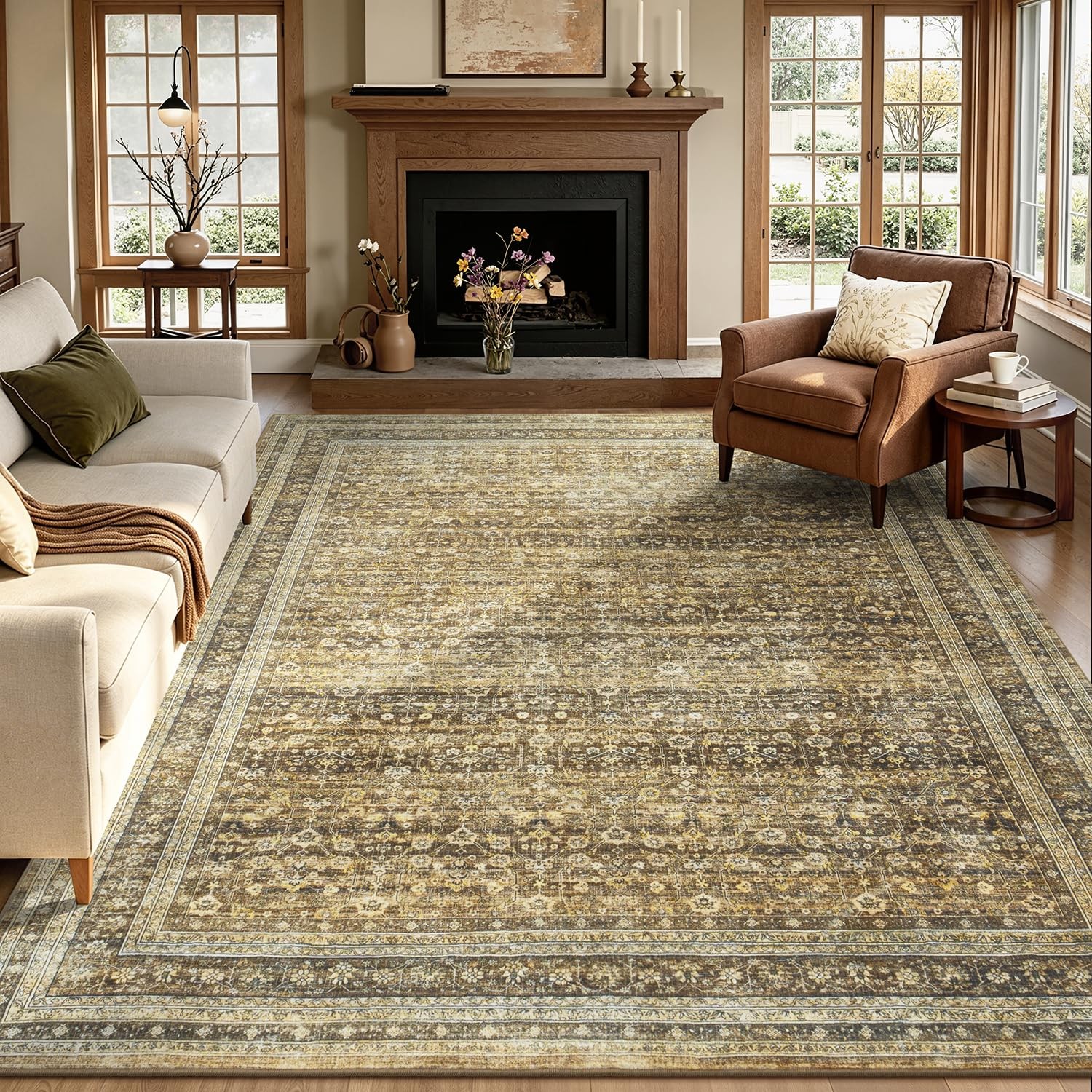 Vibrug 8×10 Caramel Brown Area Rug