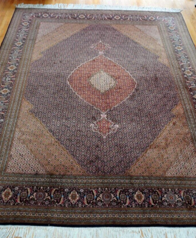 Superb Silk & Wool Tabrizz Hand Knotted Oriental Rug 9’8″ x 13’3″