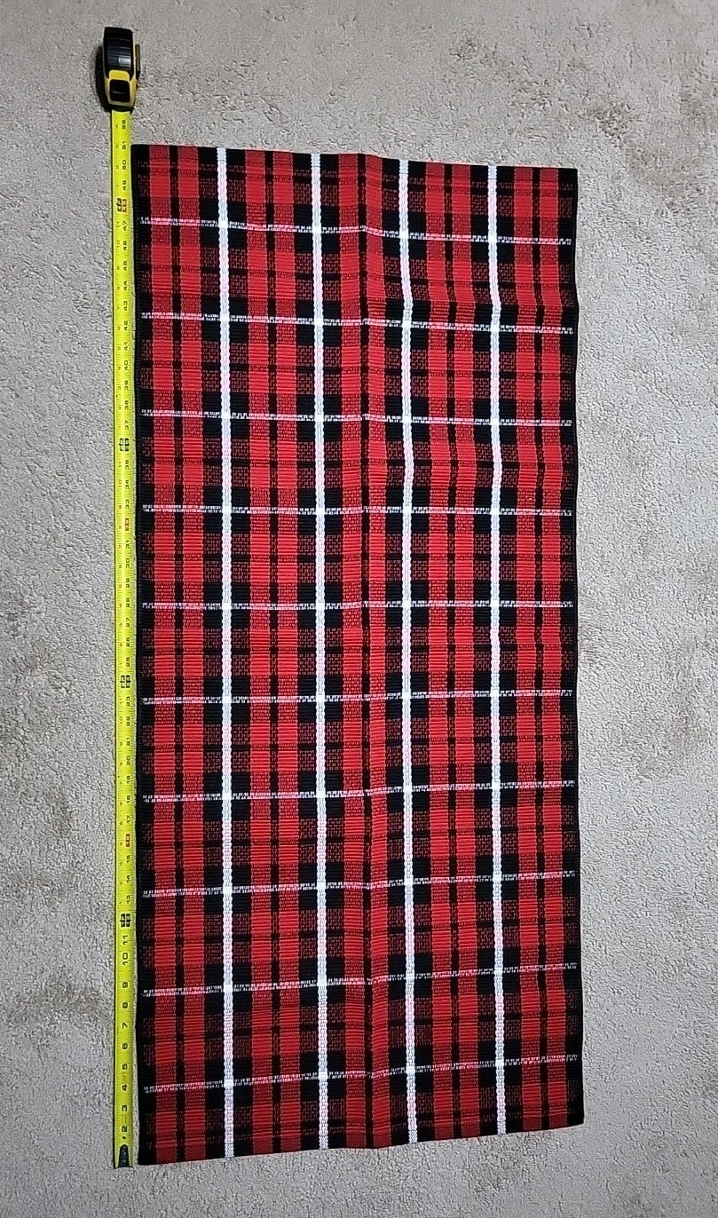 Woven Rug Red Black White