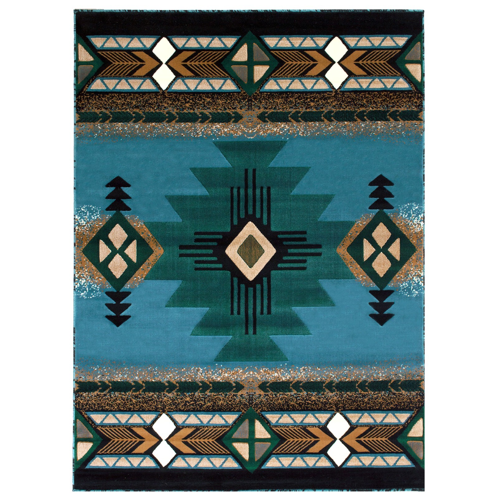 YHSF South West Native American Area Rug Easy Clean – 5 Feet x 7 Feet